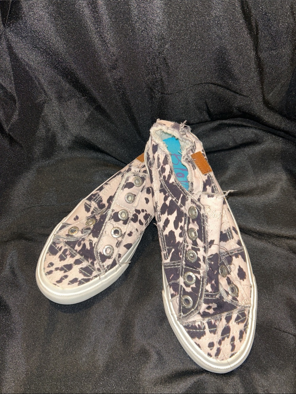 Blowfish Slip-On Sneakers in Black and White Animal Spot